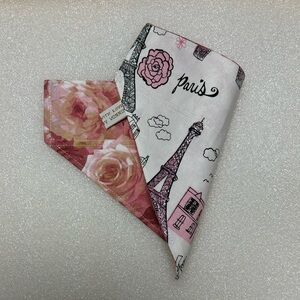 Hand Crafted Reversible Pink Roses and White Parisian Pet Critter Cape